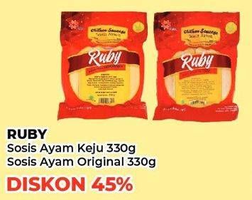 Promo Harga RUBY Sosis  Ayam Original, Keju 330 gr - Yogya