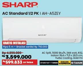 Promo Harga Sharp AH-A5ZEY | AC Standard 1/2PK  - COURTS