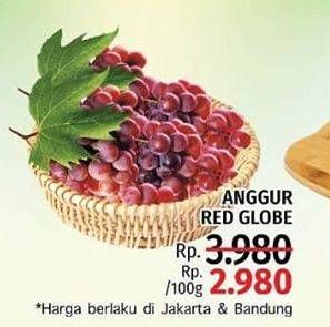 Promo Harga Anggur Red Globe per 100 gr - LotteMart