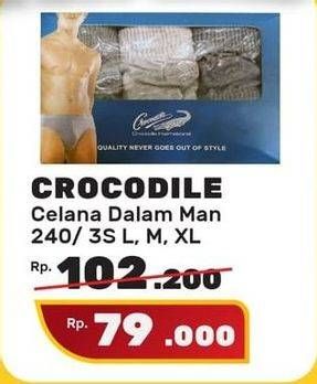 Promo Harga Crocodile Underwear Reguler 240 3 pcs - Yogya