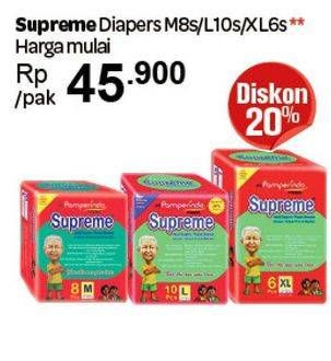 Promo Harga SUPREME Adult Diapers M8, L10, XL6  - Carrefour