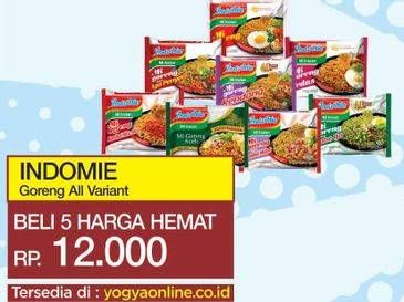 Promo Harga INDOMIE Mi Goreng All Variants per 5 pcs - Yogya