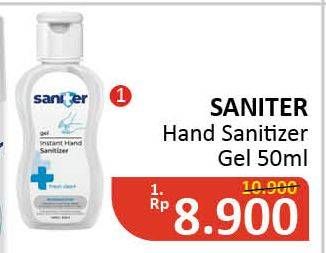 Promo Harga SANITER Gel Instant Hand Sanitizer 50 ml - Alfamidi