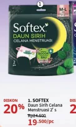 Promo Harga Softex Celana Menstruasi All Size Daun Sirih 2 pcs - Guardian