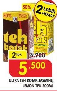 Promo Harga ULTRA Teh Kotak Jasmine, Lemon 300 ml - Superindo