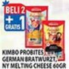 Promo Harga KIMBO Probites Original German Bratwurst, New York Melting Cheese 1 pcs - Hypermart