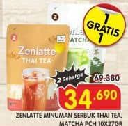 Promo Harga Zenlatte Minuman Serbuk Thai TeaMatcha Pch 10x27gr per 10 sachet 27 gr - Superindo