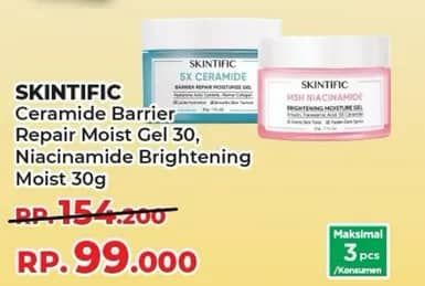Promo Harga Skintific 5x Ceramide Barrier Moisture Gel/Skintific MSH Niacinamide Brightening Moisture Gel   - Yogya