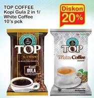 Promo Harga TOP COFFEE Kopi Gula 2in1/ White Coffee 10s  - Indomaret