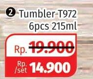 Promo Harga KIM GLASS Tumbler T972 per 6 pcs 215 ml - Lotte Grosir