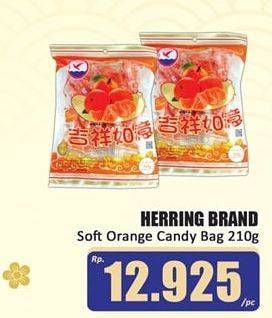 Promo Harga HERRING BRAND Soft Orange Candy 210 gr - Hari Hari