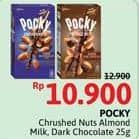 Promo Harga Glico Pocky Stick Crushed Nuts Almond Choco, Crushed Nuts Almond Dark Chocolate 25 gr - Alfamidi