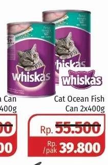 Promo Harga WHISKAS Cat Food Ocean Fish per 2 kaleng 400 gr - Lotte Grosir