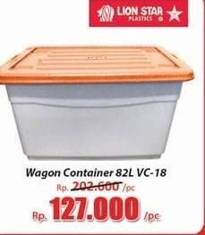 Promo Harga LION STAR Wagon Container VC-18 (82ltr) 82000 ml - Hari Hari