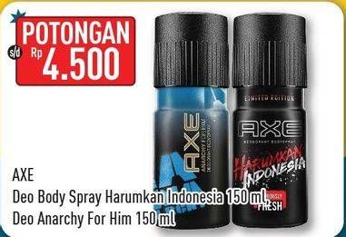 Promo Harga AXE Deo Spray Harumkan Indonesia, Anarchy For Him 150 ml - Hypermart