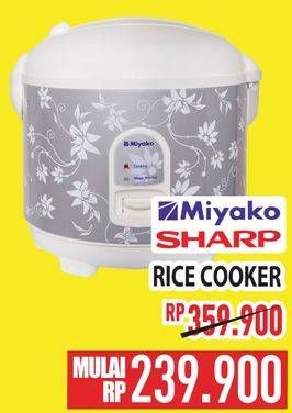 Promo Harga MIYAKO/ SHARP Rice Cooker  - Hypermart
