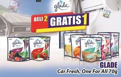 Promo Harga Glade Car Fresh, One For All 70g  - Hari Hari