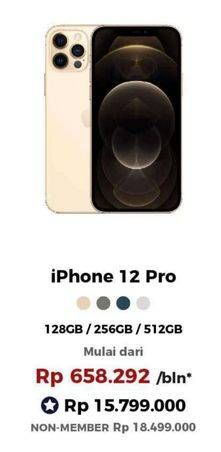 Promo Harga APPLE iPhone 12 Pro 128 GB, 256 GB, 512 GB 1 pcs - Erafone