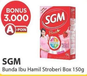 Promo Harga SGM Bunda Susu Ibu Hamil & Menyusui Stroberi 150 gr - Alfamart