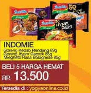 Promo Harga Indomie Hype Abis Kebab Rendang, Ayam Geprek, Mieghetti Bolognese 85 gr - Yogya