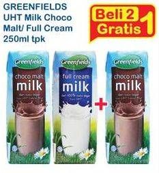 Promo Harga GREENFIELDS UHT Chocomalt, Full Cream 250 ml - Indomaret