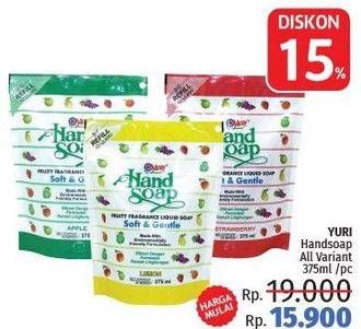 Promo Harga YURI Hand Soap All Variants 375 ml - LotteMart