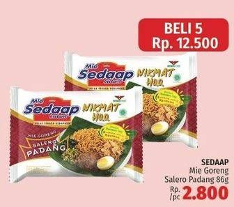 Promo Harga SEDAAP Mie Goreng Salero Padang per 5 pcs 86 gr - LotteMart