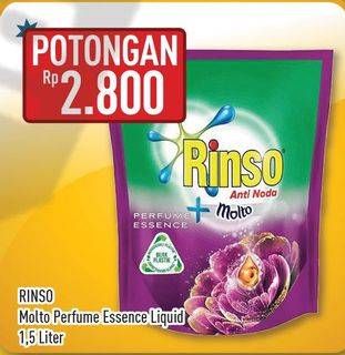 Promo Harga RINSO Anti Noda + Molto Liquid Detergent Perfume Essence  - Hypermart