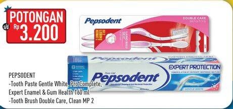 Promo Harga PEPSODENT Toothpaste Expert Protection/Sikat Gigi Double Care Clean  - Hypermart