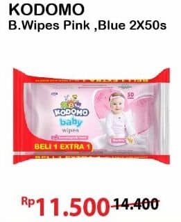 Promo Harga Kodomo Baby Wipes Rice Milk Pink, Classic Blue 50 pcs - Alfamart