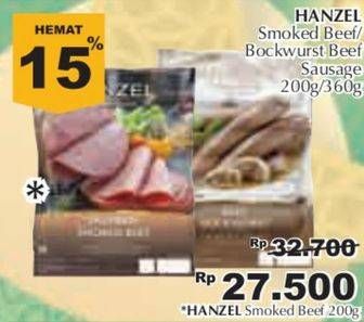 Promo Harga HANZEL Smoked Beef 200 gr - Giant