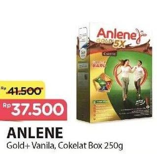 Promo Harga ANLENE Gold Plus Susu High Calcium Cokelat, Vanila 250 gr - Alfamart