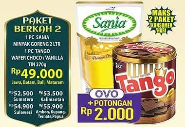 Promo Harga Sania Minyak Goreng + Tango Wafer  - Hypermart