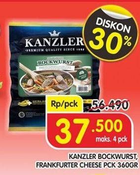 Promo Harga KANZLER Bockwurst, Frankfuter Cheese 360 g  - Superindo