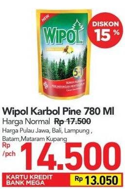Promo Harga WIPOL Karbol Wangi Cemara 780 ml - Carrefour
