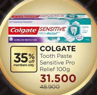 Promo Harga COLGATE Toothpaste Sensitive Pro Relief 100 gr - Watsons