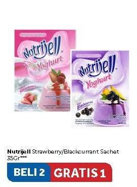 Promo Harga NUTRIJELL Jelly Powder Strawberry, Blackcurrant 35 gr - Carrefour