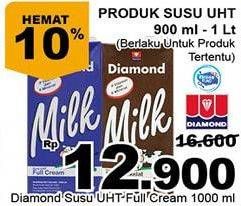 Promo Harga DIAMOND Milk UHT Full Cream 1 ltr - Giant