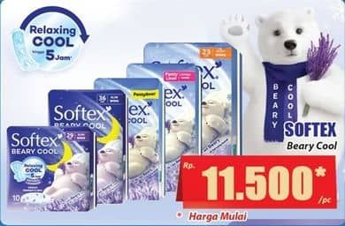 Promo Harga Softex Beary Cool Pembalut Wanita Natural Lavender  8 pcs - Hari Hari