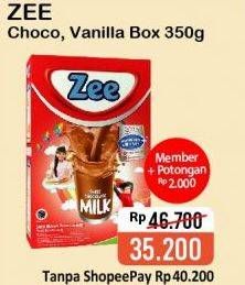 Promo Harga ZEE Susu Bubuk Coklat, Vanilla 350 gr - Alfamart