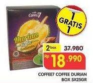 Promo Harga Coffee7 Durian per 2 box 25 gr - Superindo