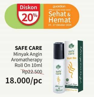 Promo Harga Safe Care Minyak Angin Aroma Therapy 10 ml - Guardian