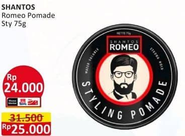 Promo Harga Shantos Romeo Styling Pomade Original 75 gr - Alfamart