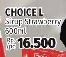 Promo Harga CHOICE L Syrup Strawberry 600 ml - Lotte Grosir