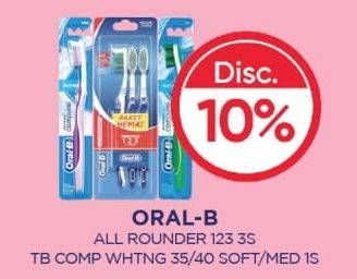 Promo Harga ORAL B Toothbrush All Rounder 1 2 3/ORAL B Toothbrush Complete Whitening  - Guardian