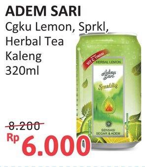 Promo Harga Adem Sari Ching Ku Herbal Lemon, Sparkling Herbal Lemon, Herbal Tea 320 ml - Alfamidi