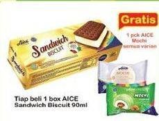 Promo Harga Aice Ice Cream Sandwich Biscuit 90 ml - Indomaret