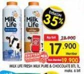 Promo Harga Milk Life Fresh Milk Murni, Cokelat 1000 ml - Superindo