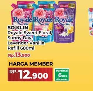 Promo Harga So Klin Royale Parfum Collection Sweet Floral, Sunny Day, Lavender Vanilla 680 ml - Yogya