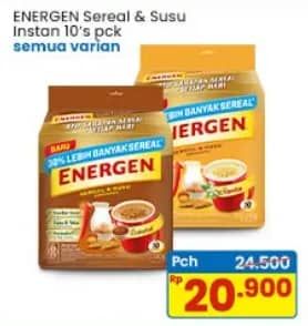 Promo Harga Energen Cereal Instant All Variants per 10 sachet 20 gr - Indomaret